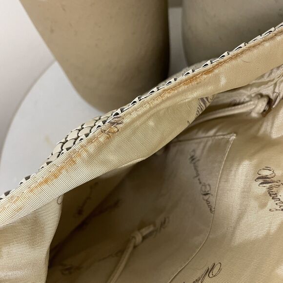 VTG 70s 80s Cream Whiting & Davis Chain Metal Mesh Clutch / Shoulder Bag Purse - Picture 13 of 14